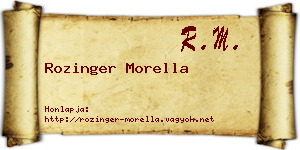 Rozinger Morella névjegykártya
